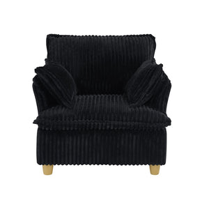 English Elm This Corduroy Single Seat Sofa with Ottoman Brings Retro Texture to Any Cozy Nook W1658P254581