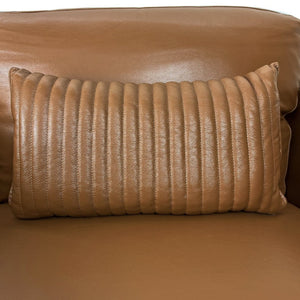 English Elm Tussio Italian Genuine Leather Accent Chair with Pillow Firm Structured Seating B2726P457659