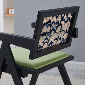 English Elm 2 Black Rubberwood Dining Chairs With Rattan-Style Seats – Medieval Elegance For Modern Spaces W2720P237609