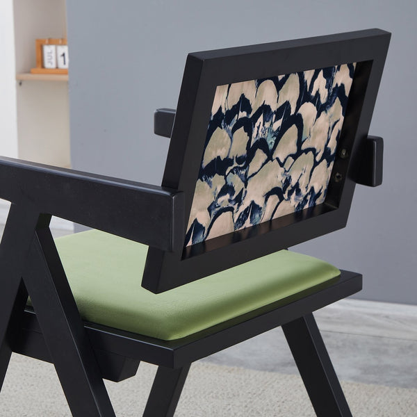 English Elm 2 Black Rubberwood Dining Chairs With Rattan-Style Seats – Medieval Elegance For Modern Spaces W2720P237609