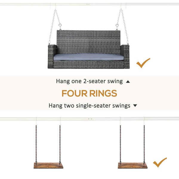 English Elm Outsunny Heavy-Duty Metal Porch Swing Stand For Outdoor Relaxation, 528 Lbs Capacity, Versatile Use W2225P174120-GIGA