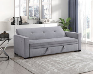 English Elm Modern Velvet Tufted Sleeper Sofa with Storage Cup Holders and Usb Charging Ports B011P256229