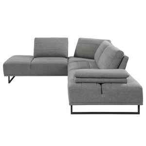 English Elm Harnal Taupe L-Shape Sectional Sofa with Pocket Coil Seating, Plush Back Pillows & Extendable Armrest for Luxurious Comfort and Style B062S01152