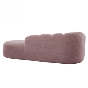 English Elm 80" Curved Sofa Scalloped Bubble Back Polyester Upholstered Modern Living Room Seating Ash Purple N771P397555I