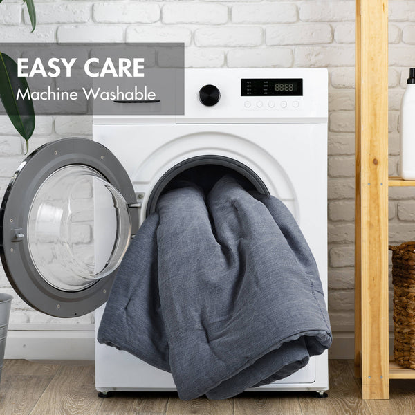 English Elm 2PCS Washed Microfiber Twin/Twin XL Comforter Set with Plush Poly Fill and Soft Standard Sham Pair Blue 23 L x 21 W x 9.5 H B035P341111