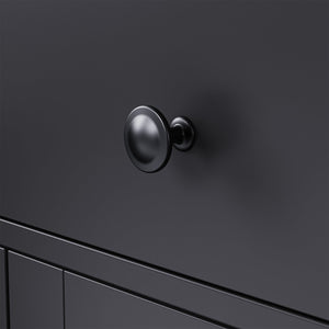 English Elm ON-TREND Farmhouse Storage Cabinet with Gourd Legs, Adjustable Shelves, Anti-Tip Tall Pantry Unit Black+Natural N721P205790B