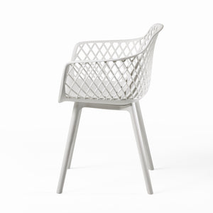 English Elm Christopher Knight Home® - POPPY Weather-Resistant Outdoor Dining Chair with Diamond Mesh Design, Sturdy Polypropylene Comfort White 24 L x 23.5 W x 22.4 H 69069.00WHI