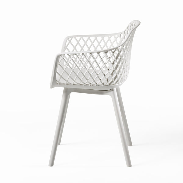English Elm Christopher Knight Home® - POPPY Weather-Resistant Outdoor Dining Chair with Diamond Mesh Design, Sturdy Polypropylene Comfort White 24 L x 23.5 W x 22.4 H 69069.00WHI