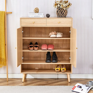 English Elm Multi-Functional Modern Minimalist Mdf Shoe Cabinet - Stylish Storage For Nordic & Industrial Homes W3226P278927