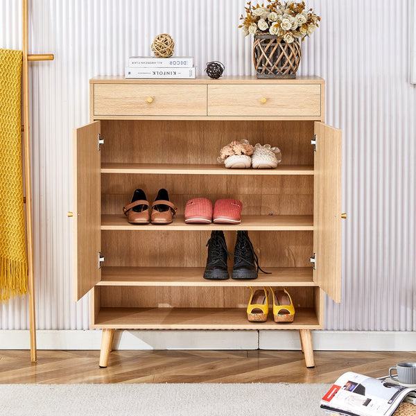 English Elm Multi-Functional Modern Minimalist Mdf Shoe Cabinet - Stylish Storage For Nordic & Industrial Homes W3226P278927