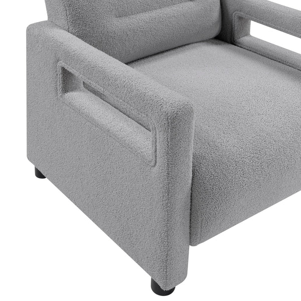 English Elm Luxury Modern Boucle Accent Chair with Plywood Frame, Pocket Coil Support, Foam Padding, 300lb Capacity Gray 30 L x 25 W x 19.5 H B011P304427
