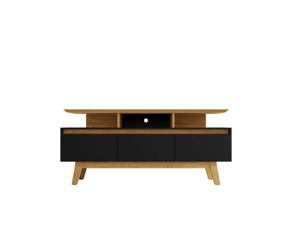 English Elm Yonkers 63" Modern Black Tv Stand With Storage & Cable Management For Sleek Living Room Style B365P398395-GIGA