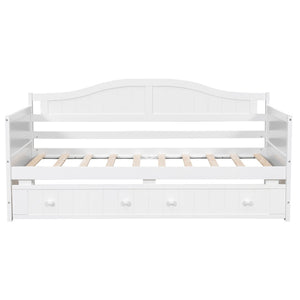 English Elm Twin Cottage Beadboard Daybed with Pull Out Trundle Solid Pine Guest Room Frame N708P357100K