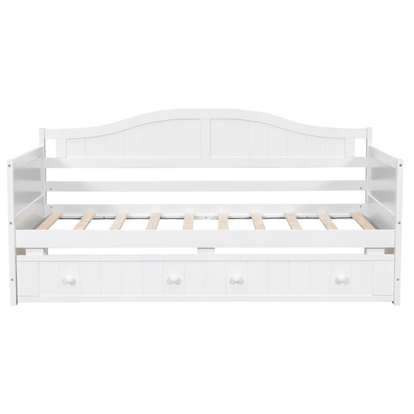 English Elm Twin Cottage Beadboard Daybed with Pull Out Trundle Solid Pine Guest Room Frame N708P357100K
