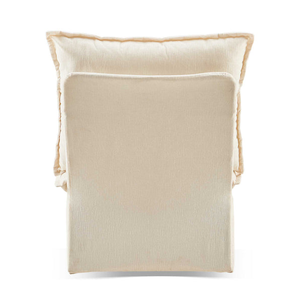 English Elm Detachable Chenille Swivel Rocking Chair with Ergonomic Curved Back, Metal Legs, Plush Comfort Off White W1164P190847