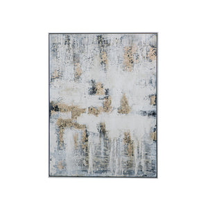 English Elm 36.2x48x2" Rodney Framed Wall Art - Hand-Painted Oil Canvas with Metallic Gold, Textured Modern Accent W2078P313345