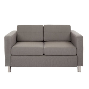 OSP Home Furnishings Atlantic 2 Seat Modern Compact Upholstered Couch with Built-in Usb Charging Chrome Legs Loveseat ATL52-895