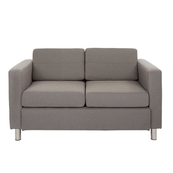 OSP Home Furnishings Atlantic 2 Seat Modern Compact Upholstered Couch with Built-in Usb Charging Chrome Legs Loveseat ATL52-895