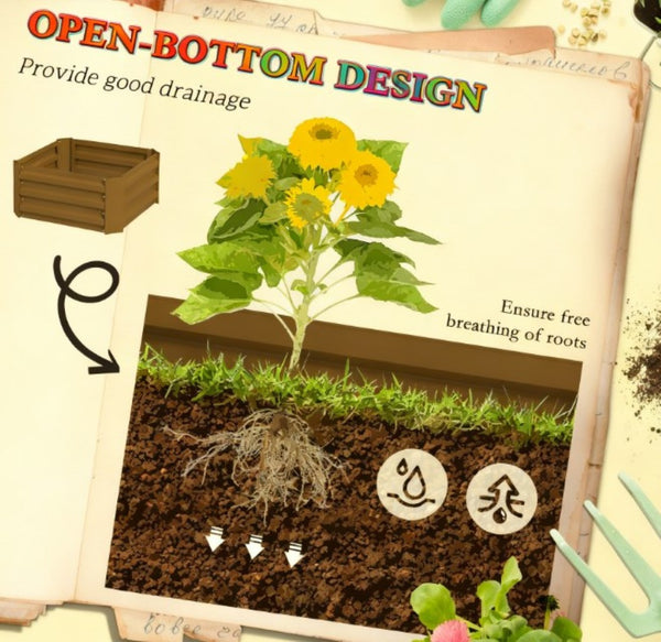 English Elm Garden Galvanized Steel Raised Planter with Integrated Trellis for Climbing Vegetables T3971P422763