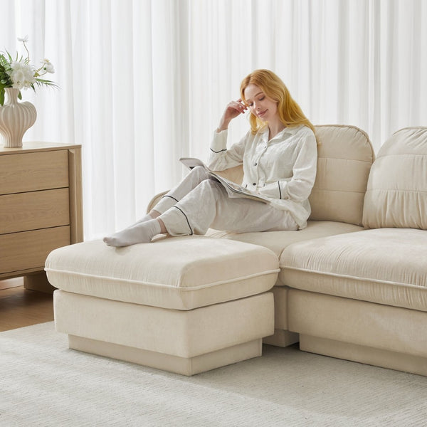 English Elm Chenille Cloud Loveseat with Quilted Back Pillows Deep Seat Comfort for Living Room W714S01748