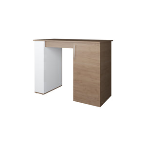 English Elm Alder Multifunctional Bar Kitchen Island with Hidden Storage Shelf, Compact White/Macadamia Finish B092P309169