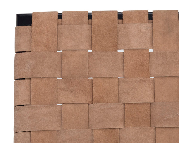 Sunpan Omari Lounge Chair - Handcrafted Light Tan Suede & Black Iron Frame for Unique Style & Comfort