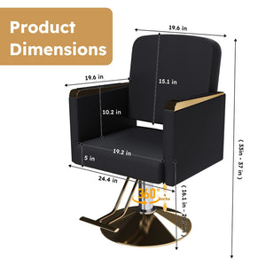 English Elm Hydraulic Salon Chair with Foot Pump Swivel Base for Barber Tattoo Spa Use W2700P410956