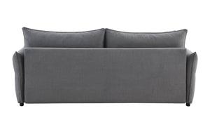 English Elm Irina versatile pull-out fabric sleeper sofa with hidden storage, removable cushions & toss pillows Gray 88.6 L x 33.1 W x 24.8 H B2726P242391