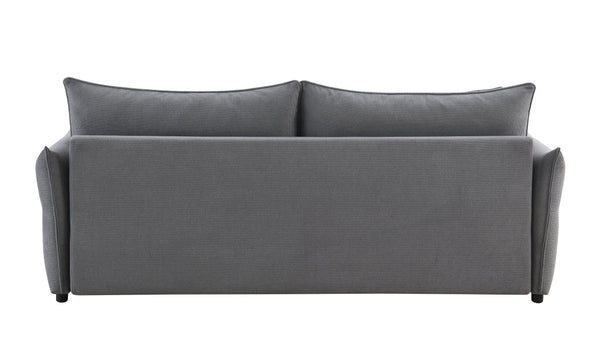 English Elm Irina versatile pull-out fabric sleeper sofa with hidden storage, removable cushions & toss pillows Gray 88.6 L x 33.1 W x 24.8 H B2726P242391