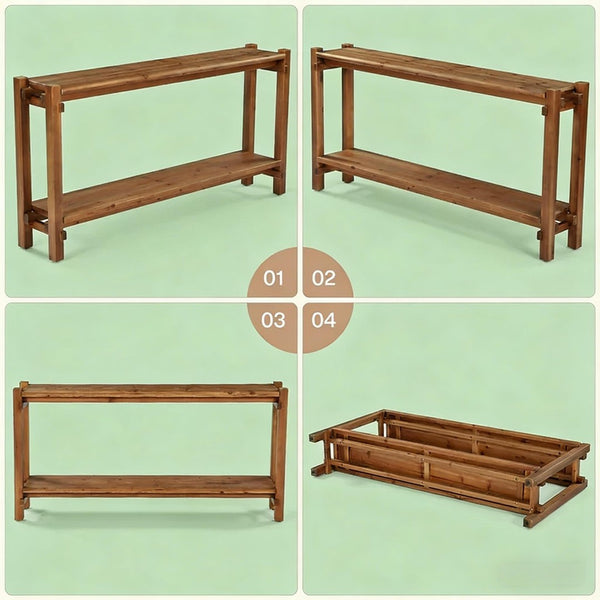 English Elm Practical Geometric Console Table with Matte Black Wood Grain Finish for Entryway or Sofa T3971P453086