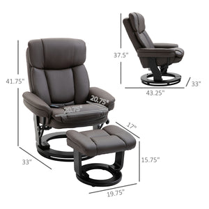 English Elm HOMCOM Electric Lift Recliner Chair with Remote Control, Supportive Foam & Pocket Storage for Seniors Brown W2225P217950