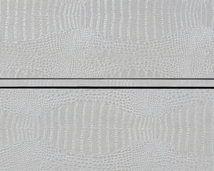 English Elm Anpu Silver Faux Crocodile Console Cabinet with 3 Drawers, Jewelry Tray, Full-Extension Metal Glides B2726P280184