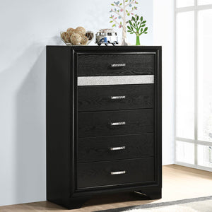 English Elm Annie Black 6-Drawer Bedroom Chest - Elegant Glamour & Efficient Storage For Modern Spaces B062P378343