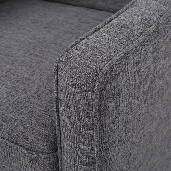English Elm Christopher Knight Home® - Fabric Recliner Chair Mid-Century Modern Pushback Single Sofa with Tufted Cushion, Birch Legs, Cozy Comfort Gray 60741.00GRY