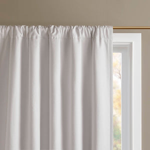 English Elm 2-pk 52x108 Inch Total Blackout Curtain Panels Noise Reducing Bedroom Theater White B035P496617