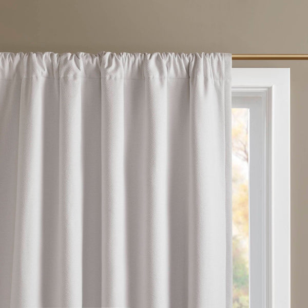 English Elm 2-pk 52x95 Total Blackout Curtain Panels Noise Reducing Embossed Bedroom Set White B035P496616