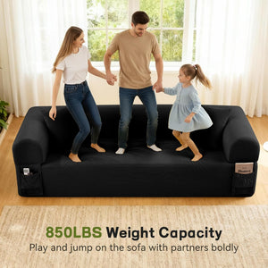 English Elm 3seater Corduroy Cloud Sofa No Assembly Pillow Soft Seating for Apartments and Living Rooms Gray W3396P483189