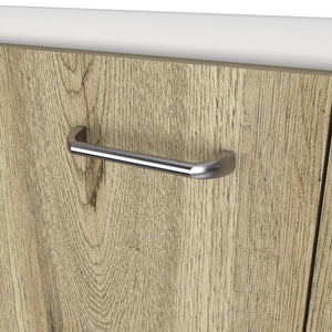 English Elm Oklahoma Practical Utility Sink Cabinet with Double Doors, Stainless Steel Top, Easy Assembly, Storage B128S00139