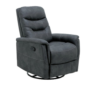 English Elm Wallace & Bay - Gray Swivel Gliding Recliner – Charcoal Fabric Accent Chair with Easy-Care Upholstery, Modern Comfort B361P384414