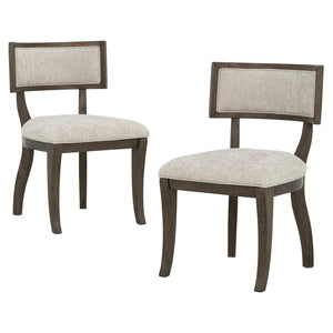 English Elm Marie Upholstered Dining Chairs Set of 2 - Solid Rubberwood Frame, Aged Brown Oak Legs, Plush Seat Comfort B035P341163