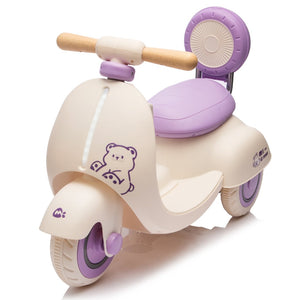 English Elm 12v Kids Electric Tricycle Toddler Ride on Scooter Wooden Handle Parental Remote Control Purple W1578P381425