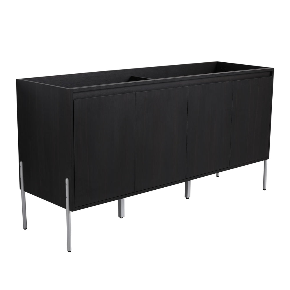 English Elm 60" Modern Freestanding Bathroom Vanity Cabinet with Soft-Close Doors, Ample Storage, KD Package Excluding Sink W1972P243180