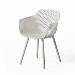 English Elm Christopher Knight Home® - LOTUS modern outdoor dining chair with weather-resistant polypropylene, perforated diamond pattern comfort and stability White 23.5 L x 23.5 W x 22.5 H 69068.00