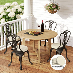 English Elm Soft Round Dining Chair Cushions Set of 4 with Washable Covers and Foam Padding Cream White T3971P443064
