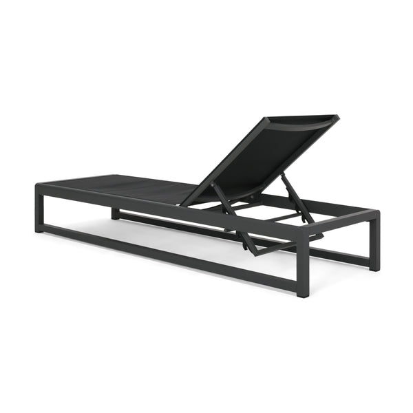 English Elm Christopher Knight Home® - MODESTA Chaise Lounge Set with Rust‑Resistant Aluminum Frame, Breathable Mesh, 5‑Position Adjustable Comfort Black+Grey 62397.00BLKMP2