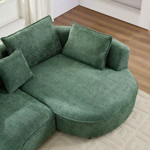 English Elm Oversized Boucle Sectional Sofa with Right Chaise Cloud Curved 5 Seat Living Room W876S00319