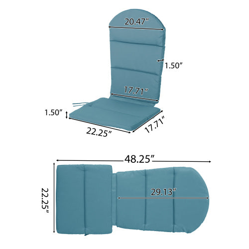 English Elm Christopher Knight Home® - Chair Cushion: Aqua Blue Adirondack Cushion For Outdoor Comfort – Stylish, Durable, And Secure Fit N769P577024D
