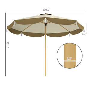 English Elm Vented Patio Umbrella 8.7 Ft Upf 50 Polyester Canopy for Outdoor Dining Areas T3971P427355