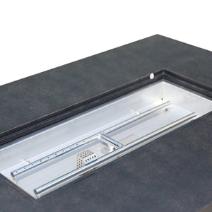 English Elm Aluminum Antique Bronze 50x32" Rectangle Fire Table with Fire Glass, Cover & Rust-Free Cast Finish B010S00468