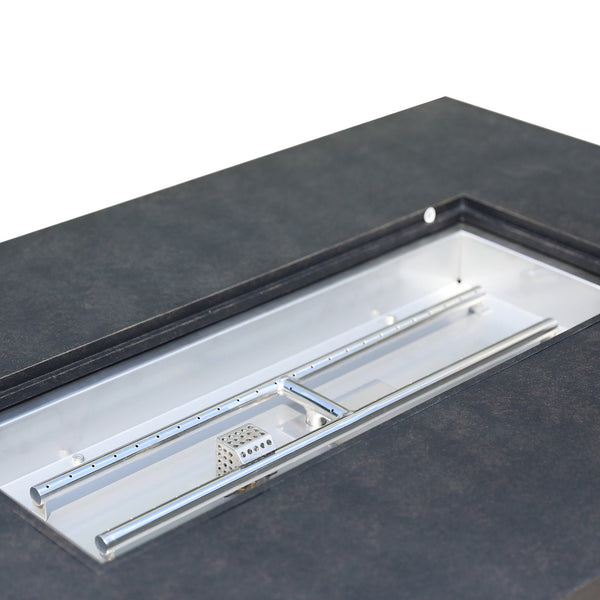 English Elm Aluminum Antique Bronze 50x32" Rectangle Fire Table with Fire Glass, Cover & Rust-Free Cast Finish B010S00468